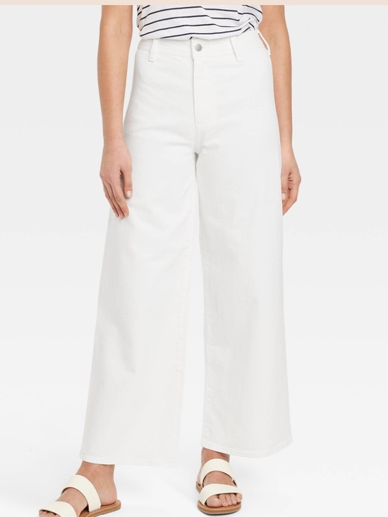 Universal Thread Denim - NWT High-Rise Sailor Wide Leg Ankle Jeans Relaxed Fit Universal Thread White 12